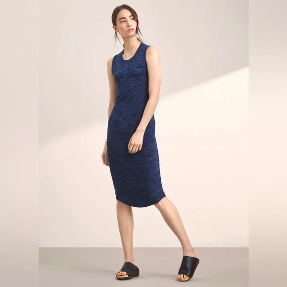 Wilfred Free Bruno Midi Dress Black/Blue Size Small - Picture 7 of 8